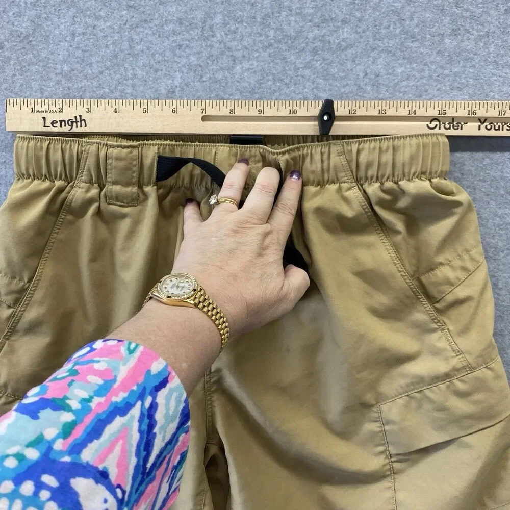 North Face Shorts Mens Small Ripstop Brown Belted Cargo Nylon Hiking Pockets 9
